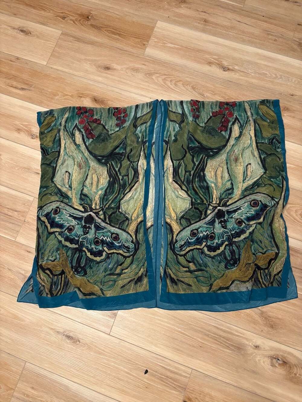 Cocoon House 100% Silk Kimono Great Peacock Moth Vincent van Gogh